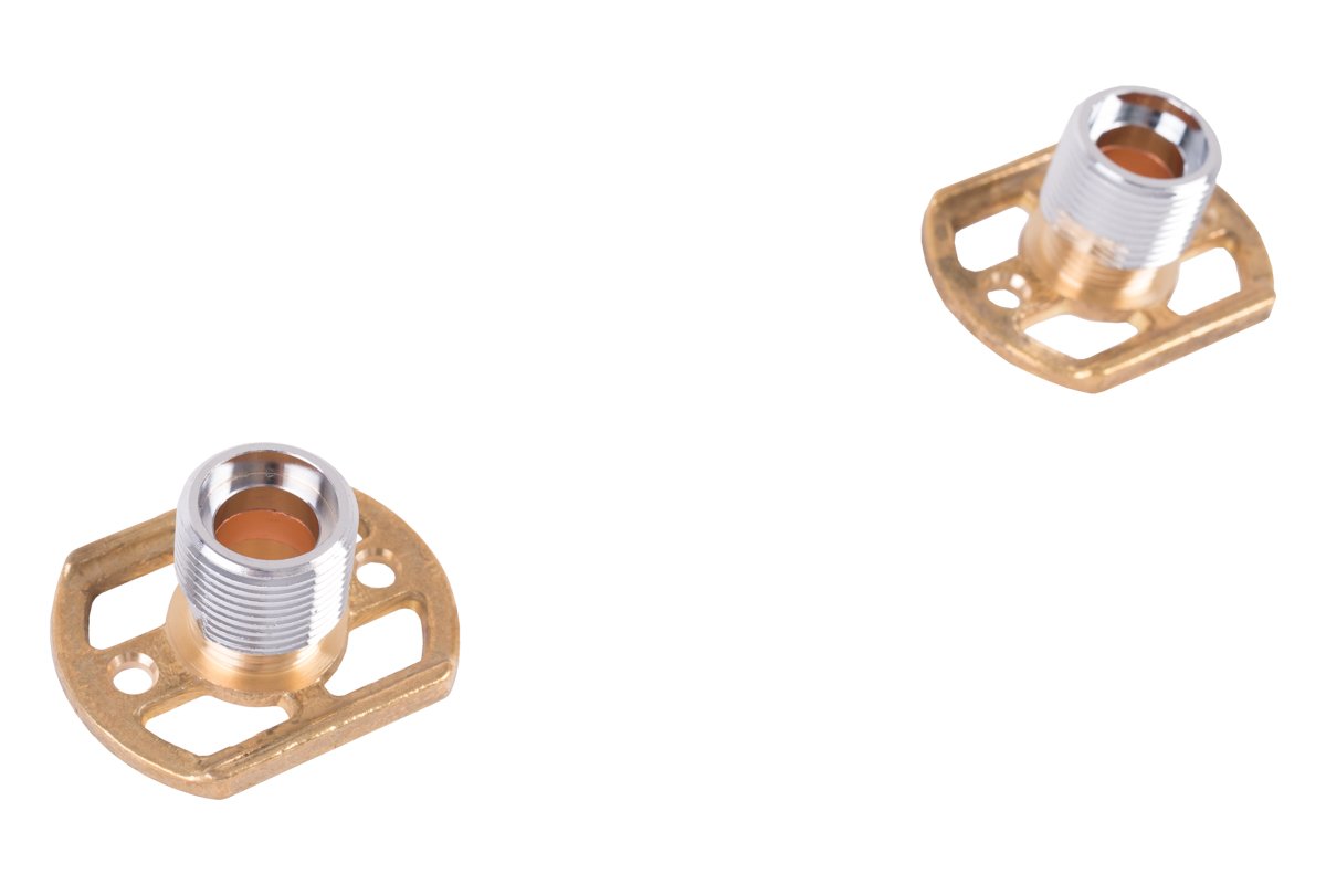 Chrome Bar Shower Mixer Valve Wall Fixing Mounting Kit for 15 mm Pipes