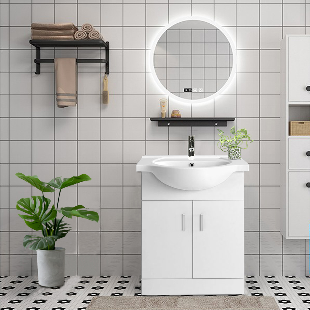 650mm White Basin Vanity Unit Sink Bathroom Storage Furniture