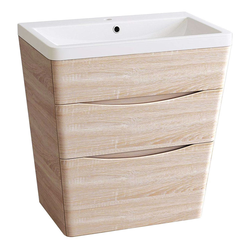 Floor Standing Drawer Vanity Unit Basin Bathroom Storage Furniture 800mm Light O eBay