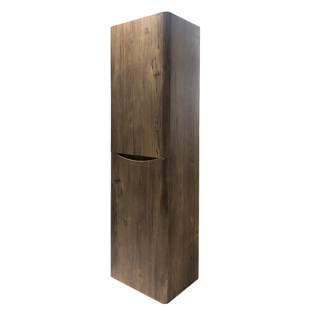 1400mm Right Hand Grey Oak Effect Tall Cupboard Storage ...