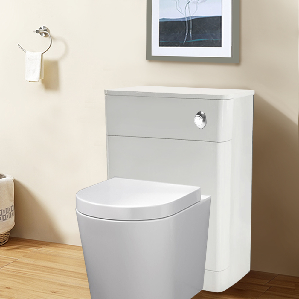 Back To Wall Toilet Concealed Cistern Unit Bathroom Furniture 500mm Gloss White eBay