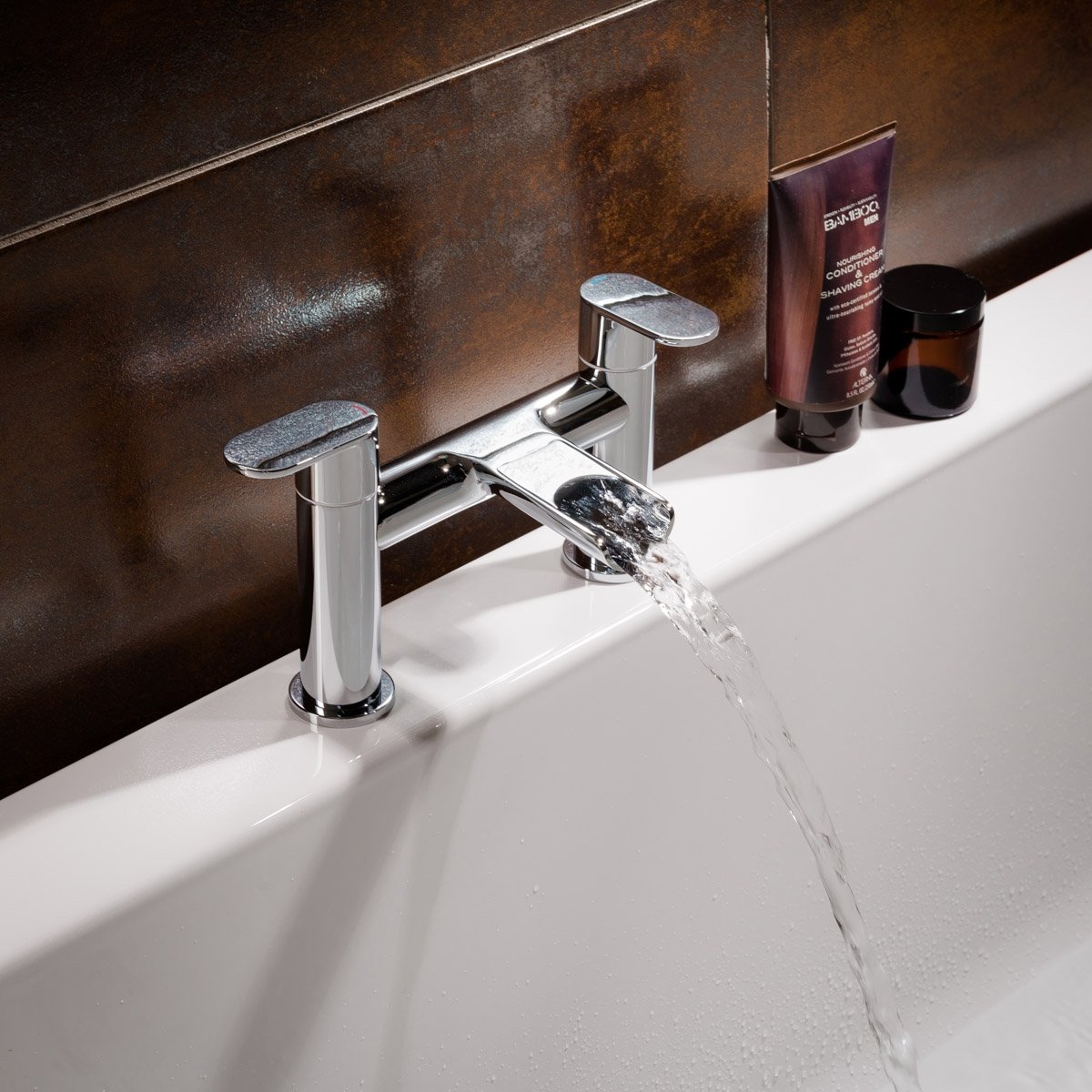 Modern Bathroom Square Basin Bath Filler Shower Tap Mixer Chrome Sink