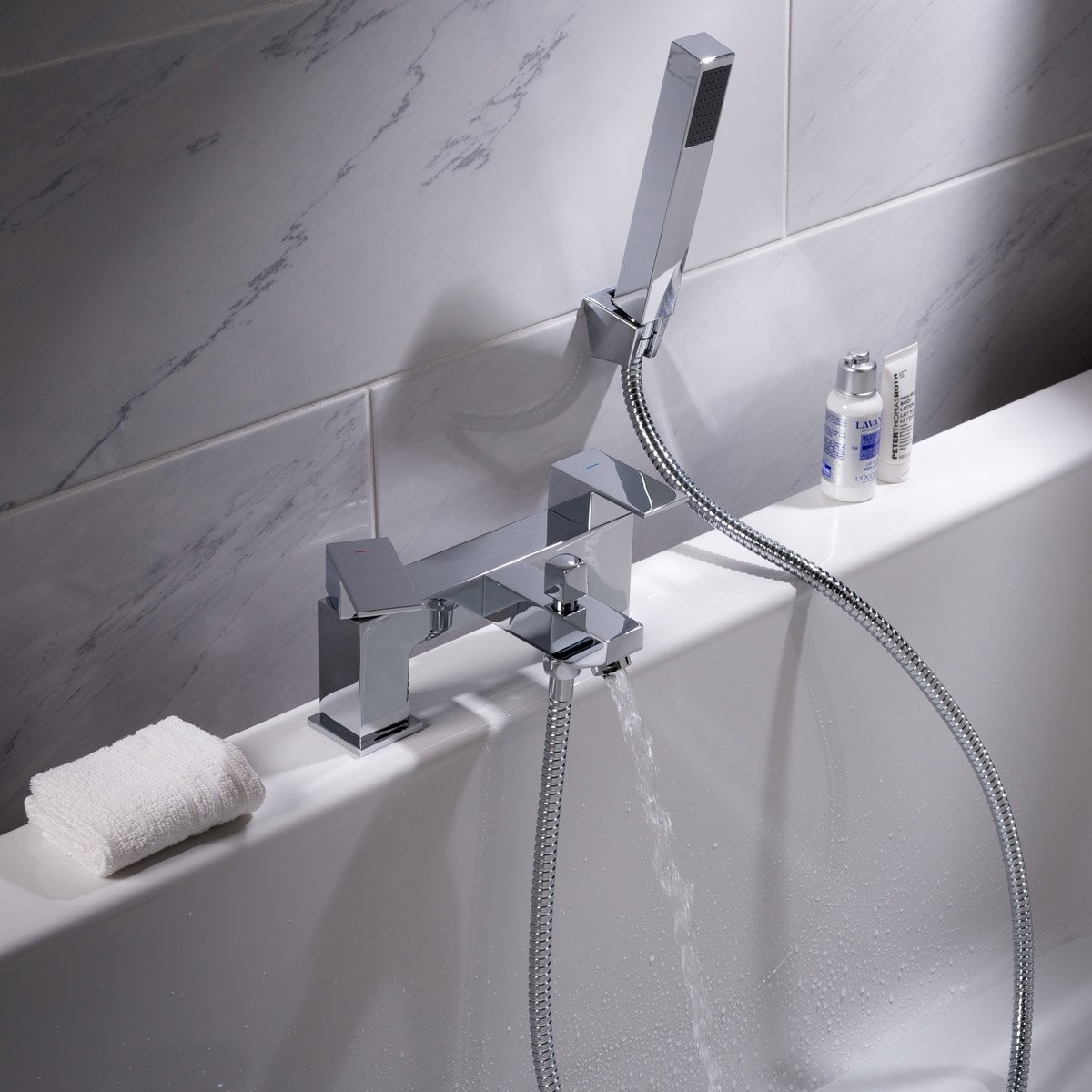 Modern Bathroom Tap Square Basin Bath Filler Shower Mixer Sink Chrome