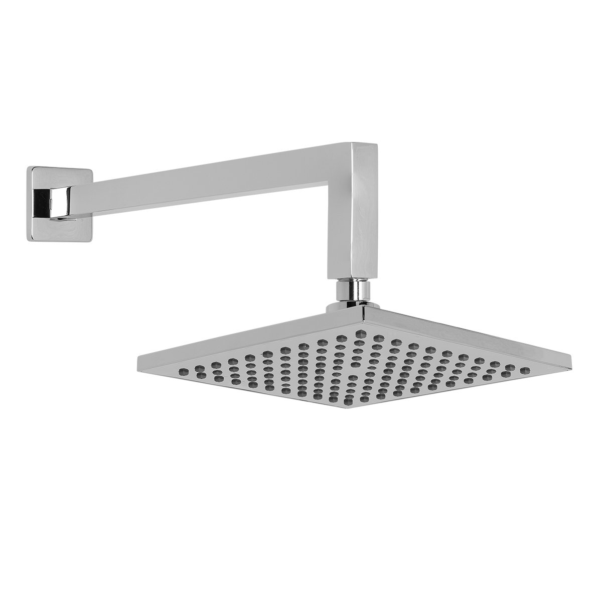 Chrome Square Rain Shower Head & Brass Fixed Bathroom straight Shower