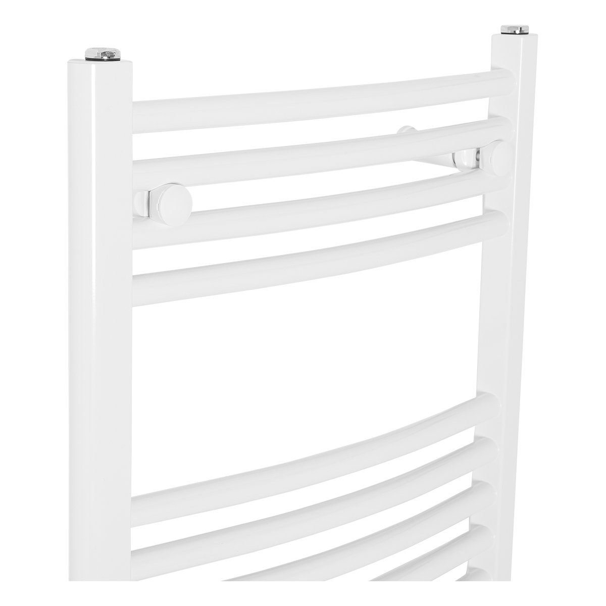 Curved Heated Bathroom Toilet Towel Rail Radiators White Finish Ladder ...