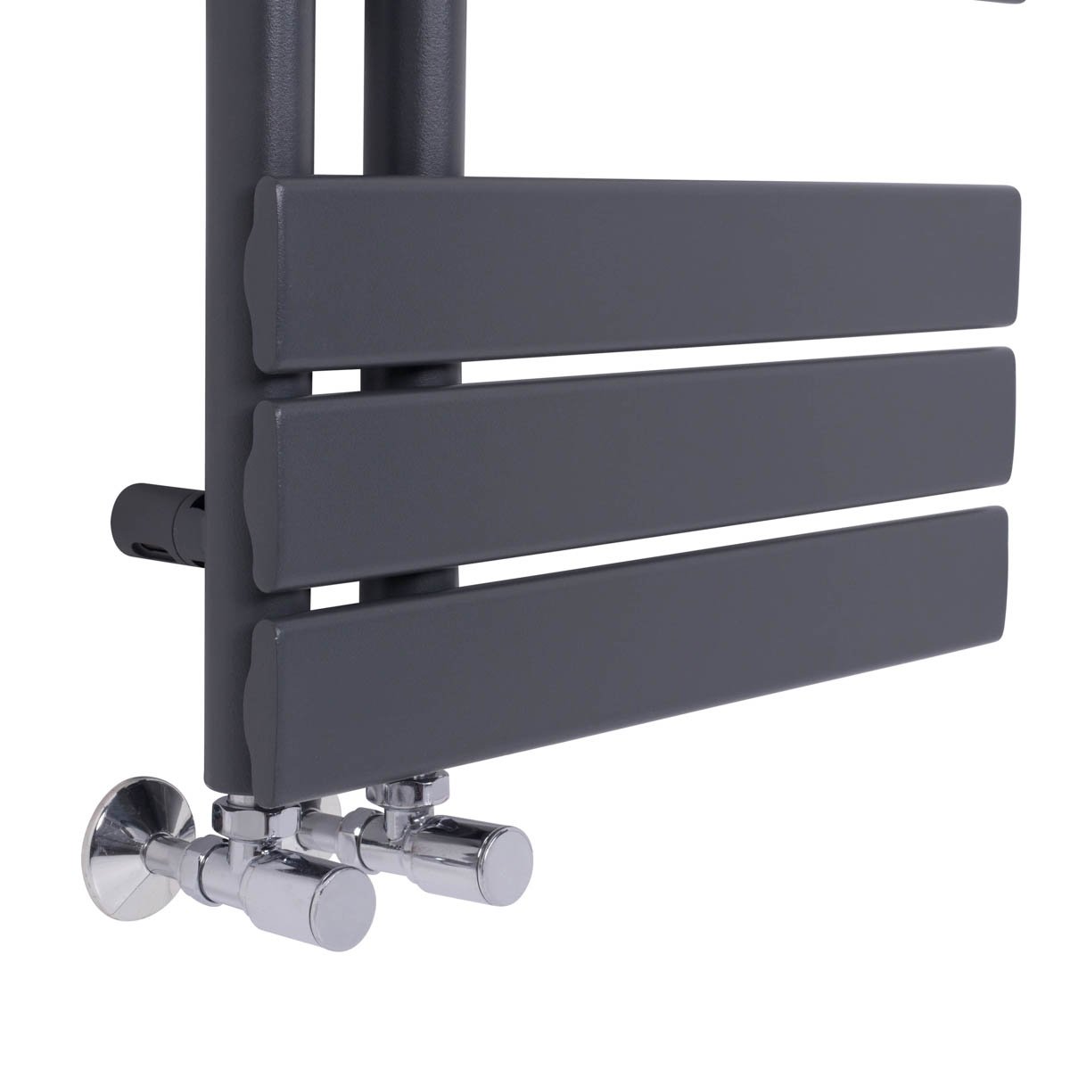 Heated Towel Rail Bathroom Radiator Designer Flat Panel Grey Chrome