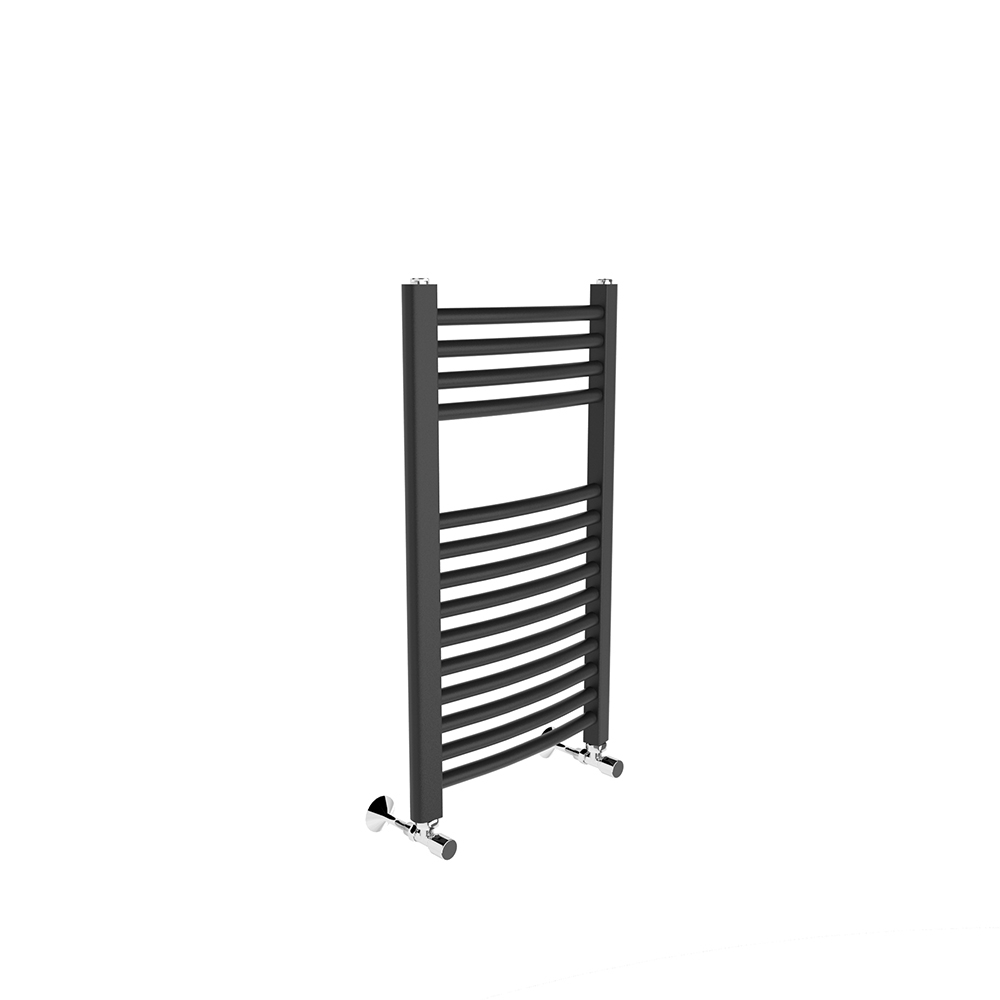 TOWEL RADIATOR GREY Anthracite Curved Heated Towel Rail Bathroom