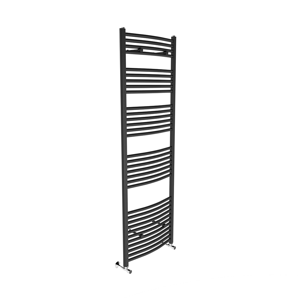 Towel Radiator Grey Anthracite Curved Heated Towel Rail Bathroom