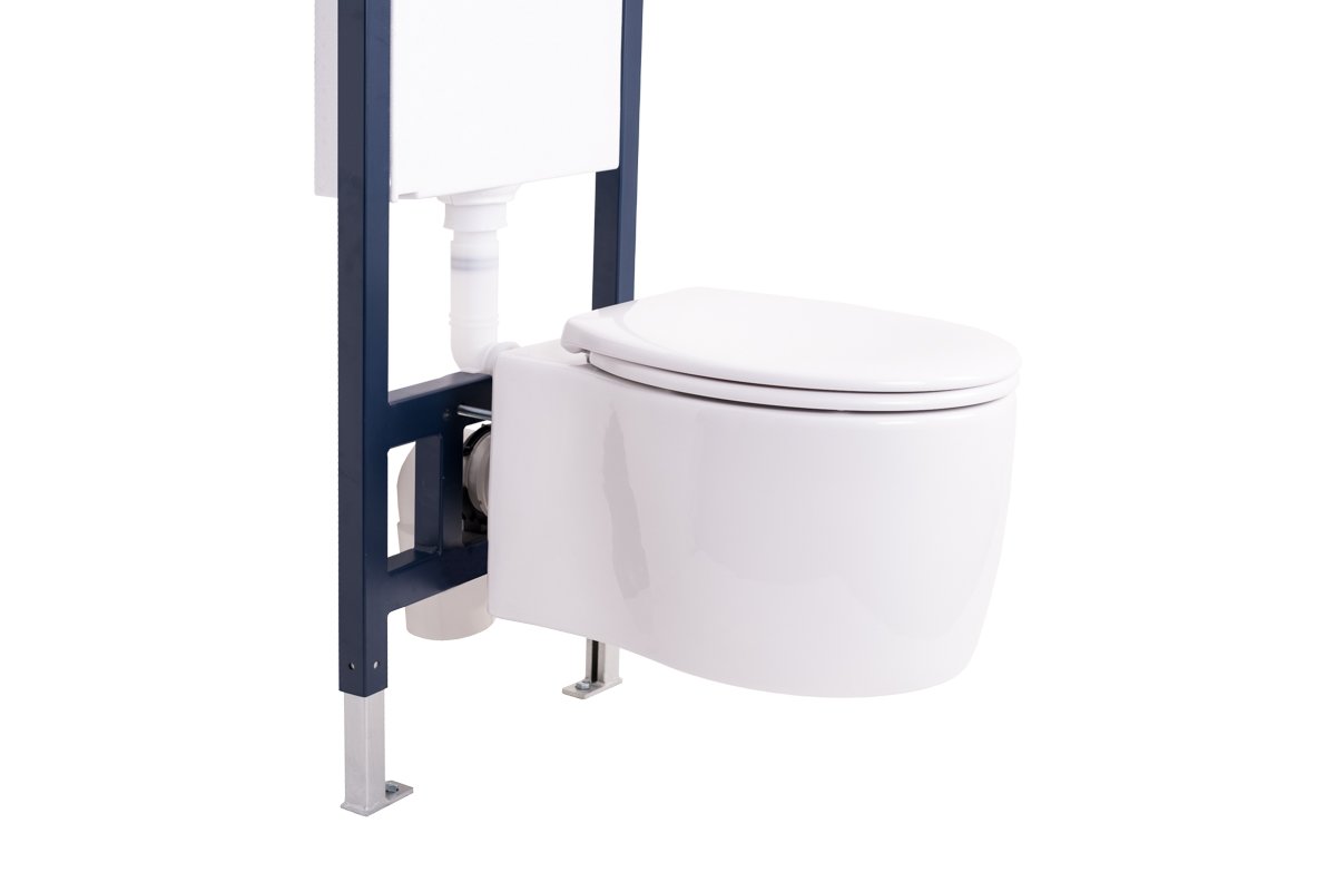 Wall Hung Mounted Steel Toilet Frame + WC Pan + Concealed Cistern ...