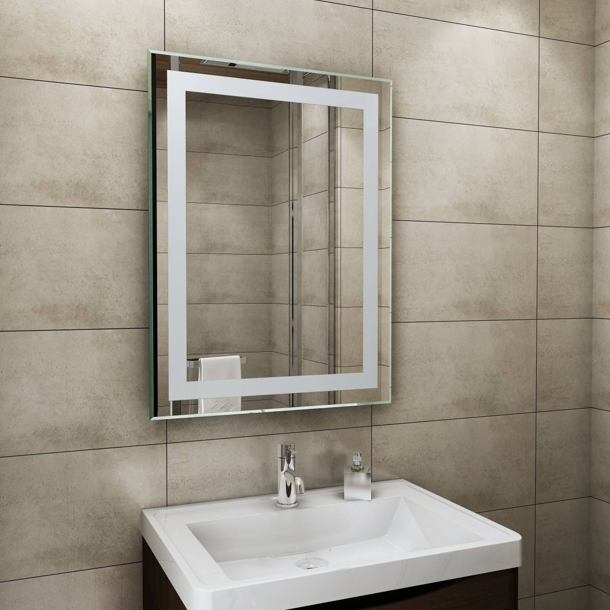 Designer Illuminated LED Bathroom Mirrors with Demister | Horizontal ...